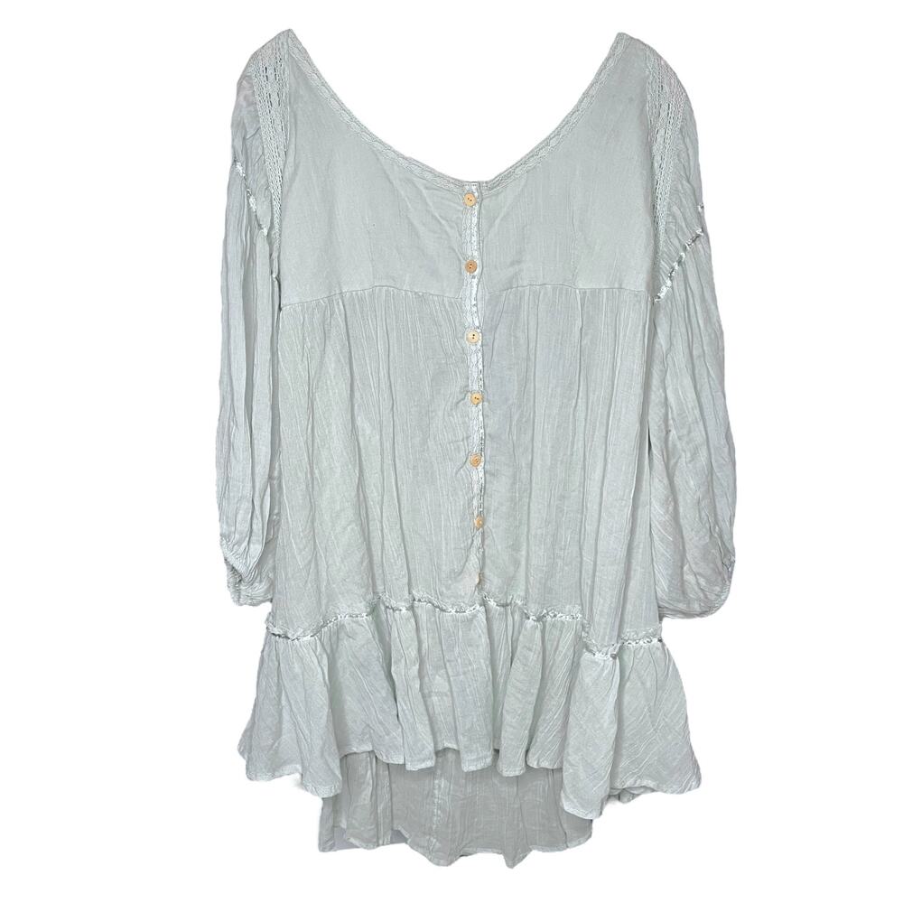 Free People Cora Puff Sleeve Tunic Light Green Size Large - Picture 1 of 5